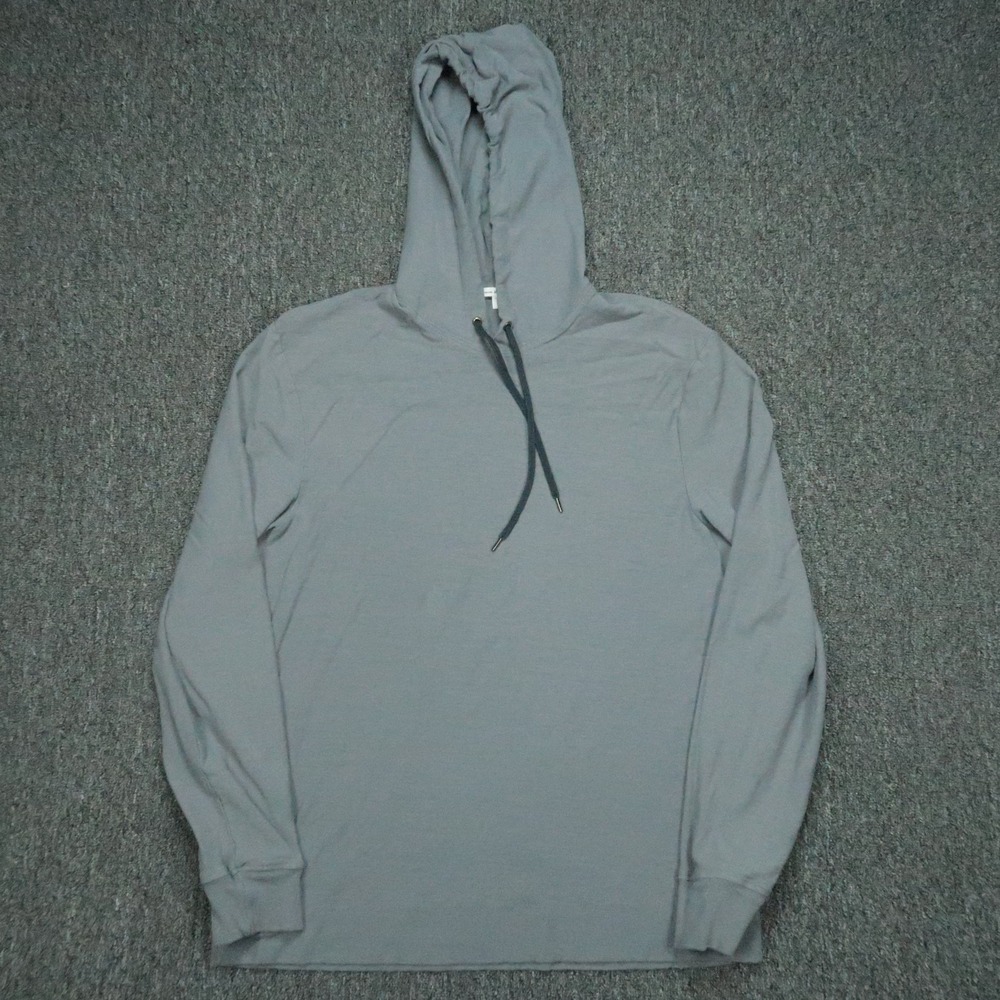 James Perse Hoodie Mens Large 3 Gray Pullover Cotton Long Sleeve Hooded